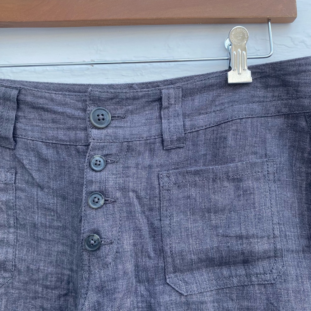 CAbi Charcoal Dress Pants Bell Bottom Wide Leg Linen Pants - Picture 3 of 9